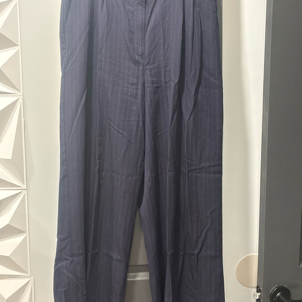 Express Women's Navy Pinstripe Trousers